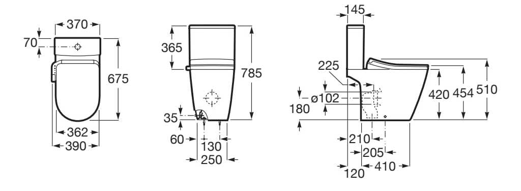 Керамический туалет для биде без пола Roca Ona ARCH-00047415 - Вид №6