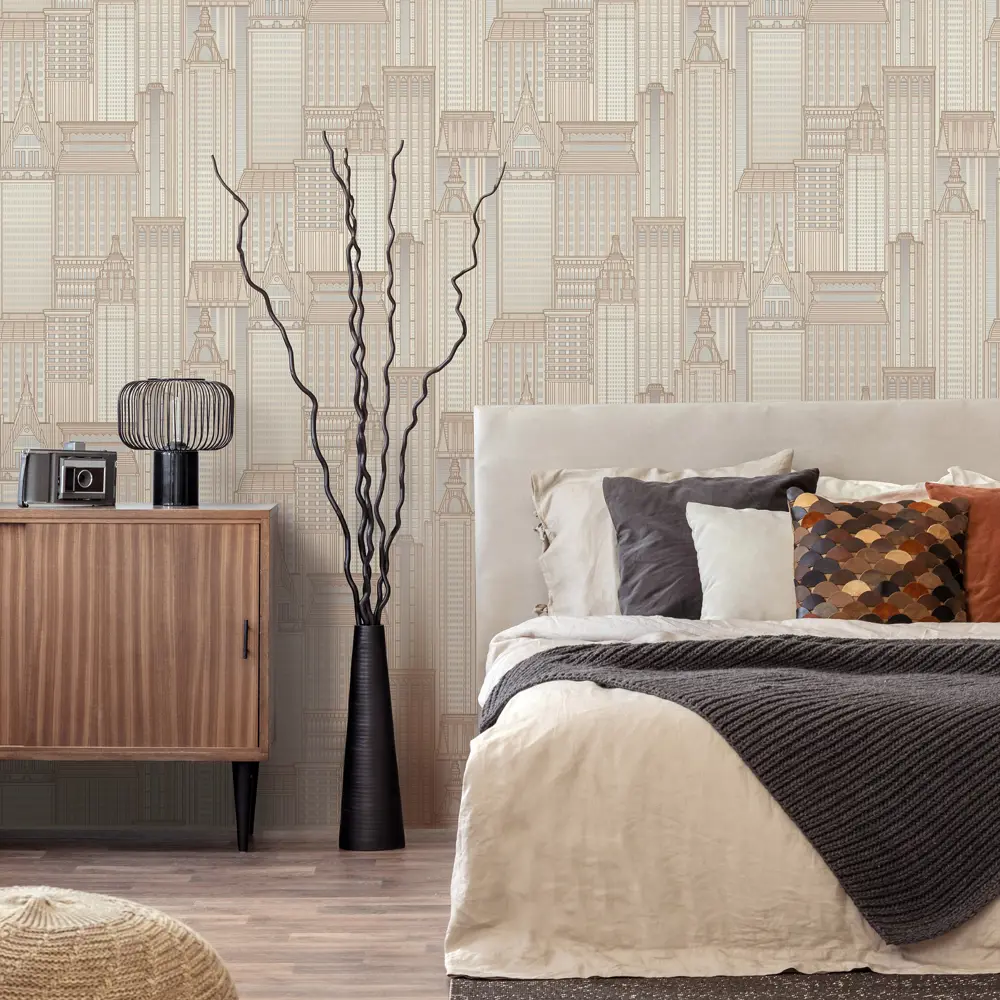 Обои флизелиновые Euro Decor Skyline светло-бежевые 1.06 м 7117-17 89111916 STLM-2081021 - Вид №2
