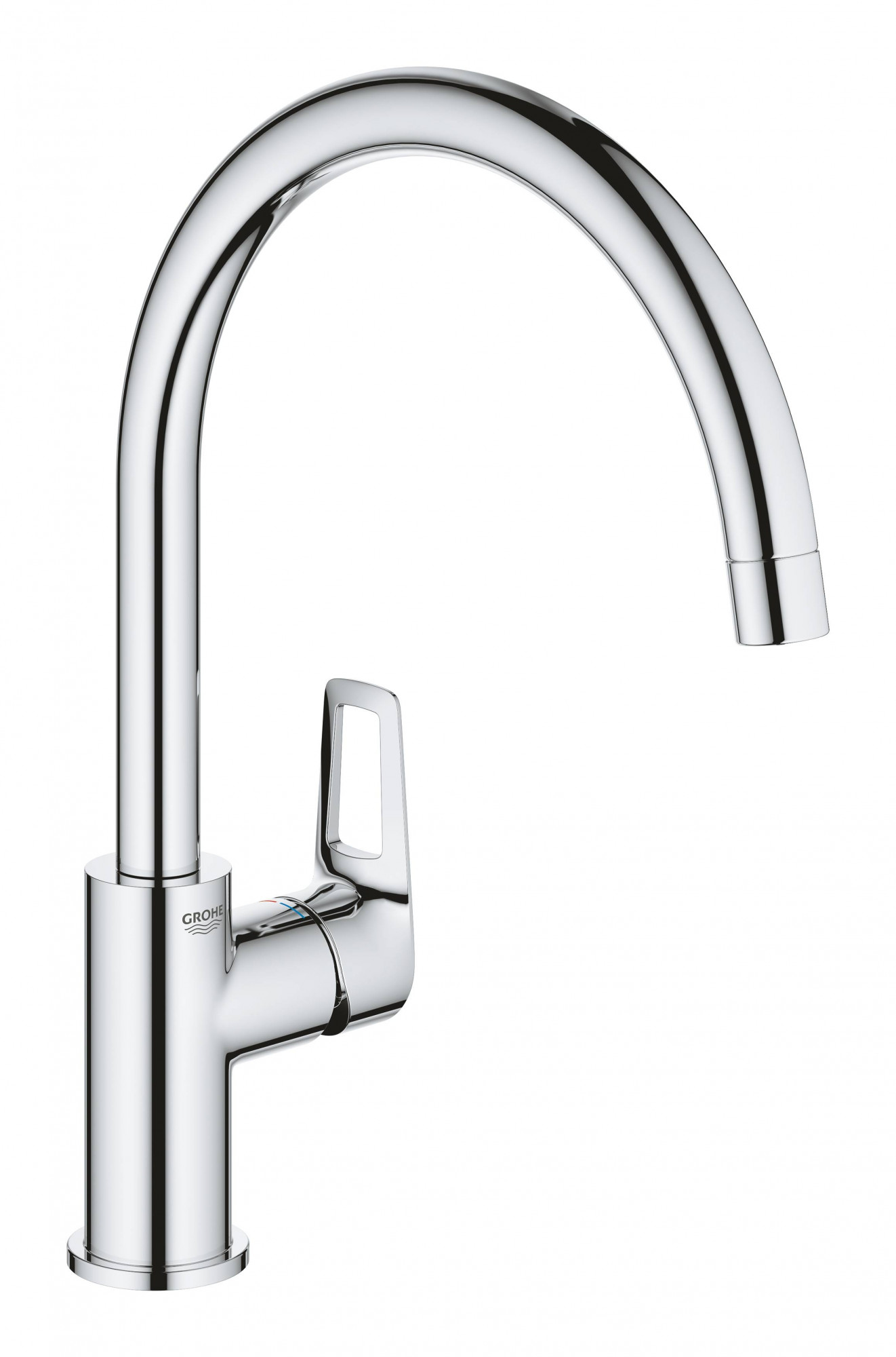Смеситель для кухни GROHE BauLoop с высоким C-образным изливом, хром (31232001)