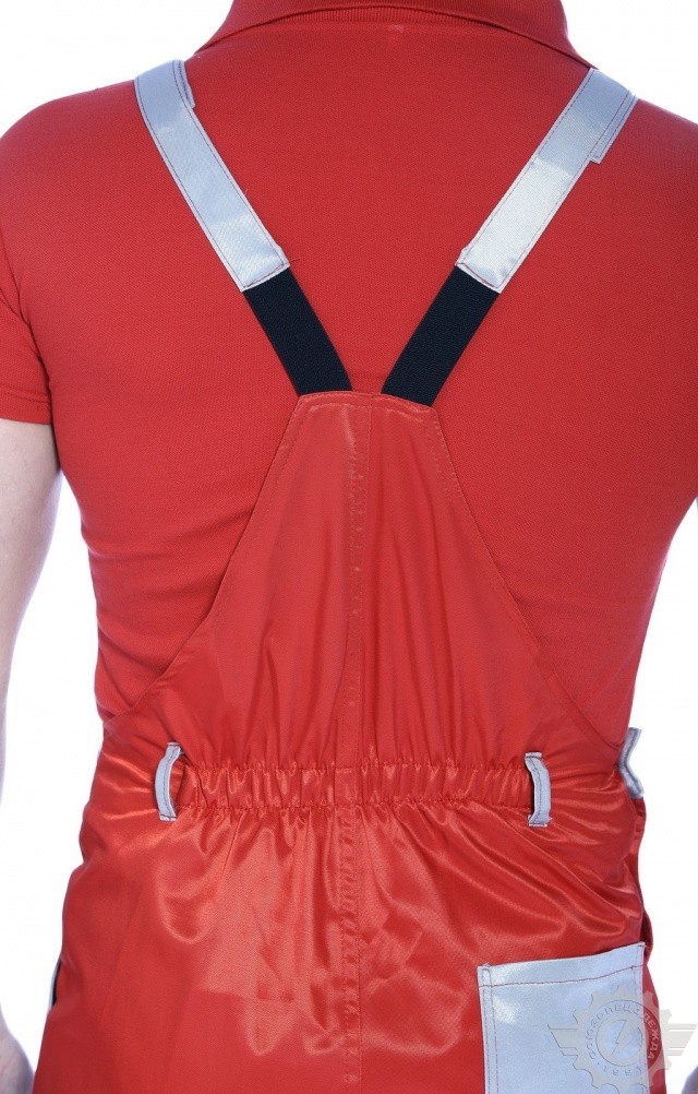 61482 Полукомбинезон "Мастер" красный-светло-серый  Летняя спецодежда  размер 48-50/182-188  - Вид №8