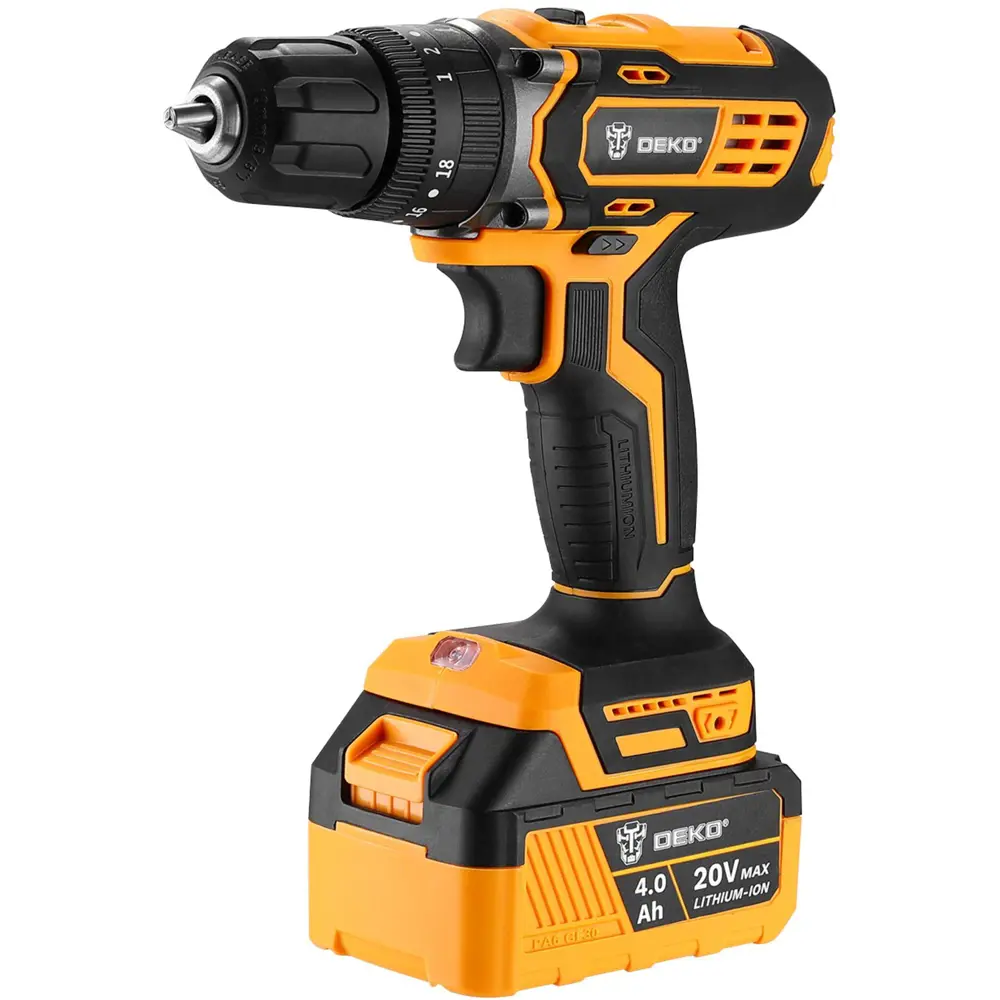 Аккумуляторный набор Deko: дрель и углошлифмашина для профессиональных работ 89365774 STLM-0841149 - Вид №1