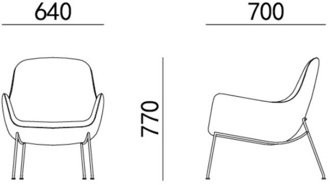 HC28 Cosmo Кресло из ткани с подлокотниками  32f001  - Вид №2