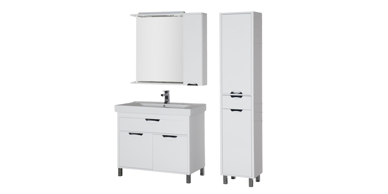 Комплект мебели Aquanet Гретта 100 белый 00179245 - Вид №1