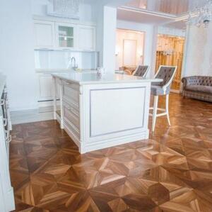 Модульный паркет Da Vinci Yulia Орех Европейский (Грецкий) Натур (Гладкая) 444х444 мм.