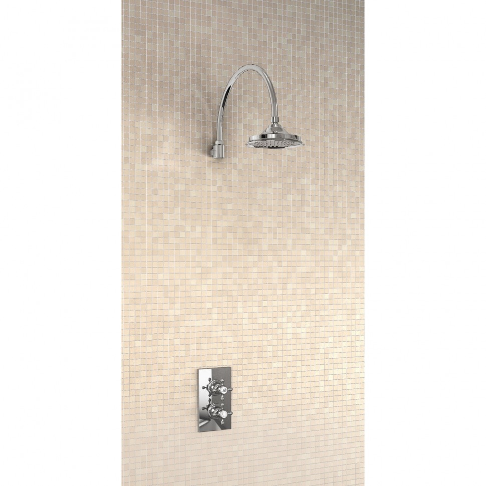 Душевая стойка с встроенным термостатом на 1 выпуск, верхняя лейка 6' [H30-CL] Claremont Burlington V1, V1, V16, V20, V34  - Вид №1