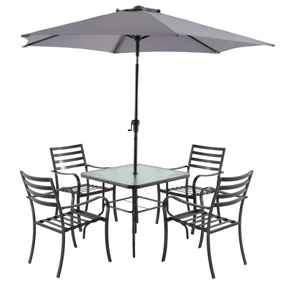 Naterial Rono: набор садовой мебели с 4 креслами, столом и зонтом 84252500 STLM-0047504 - Вид №7