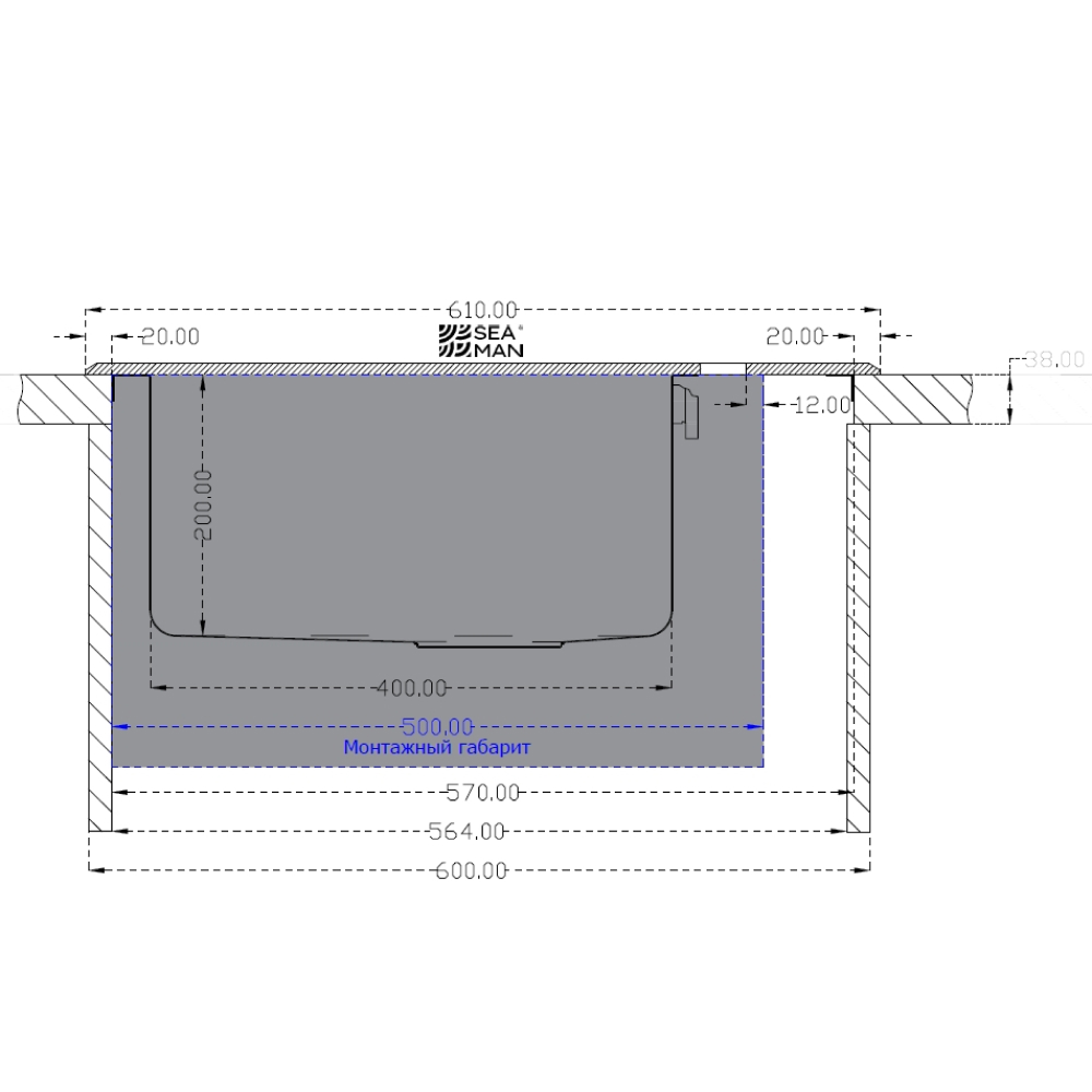 Кухонные мойки Eco Glass SMG-610W.B SEAMAN  - Вид №4
