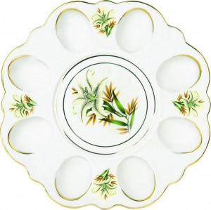 10631180 Промыслы Вербилок Блюдо для яиц Промыслы Вербилок "Белая Лилия" 31см, 8 секций Фарфор, Керамика