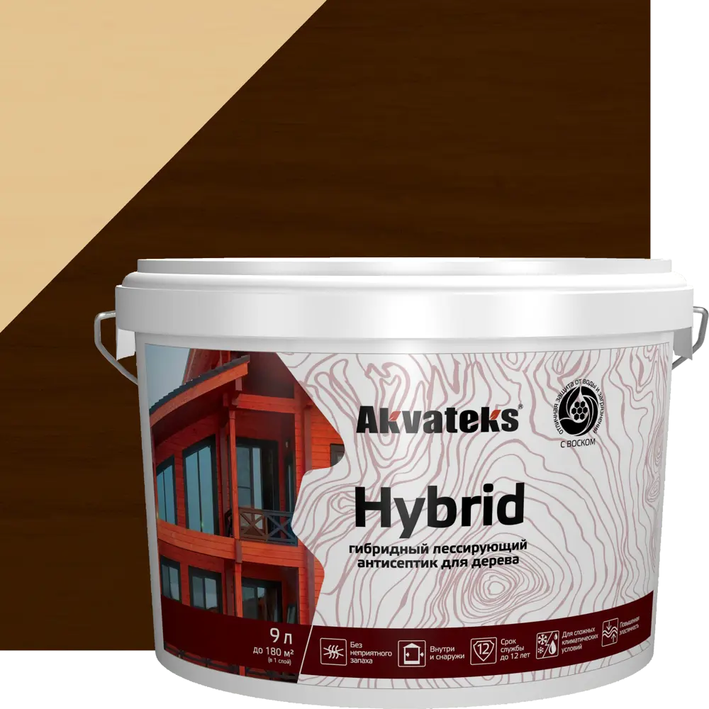 АКВАТЕКС Hybrid - гибридный антисептик для дерева Палисандр 9 л 86364489 STLM-0068135