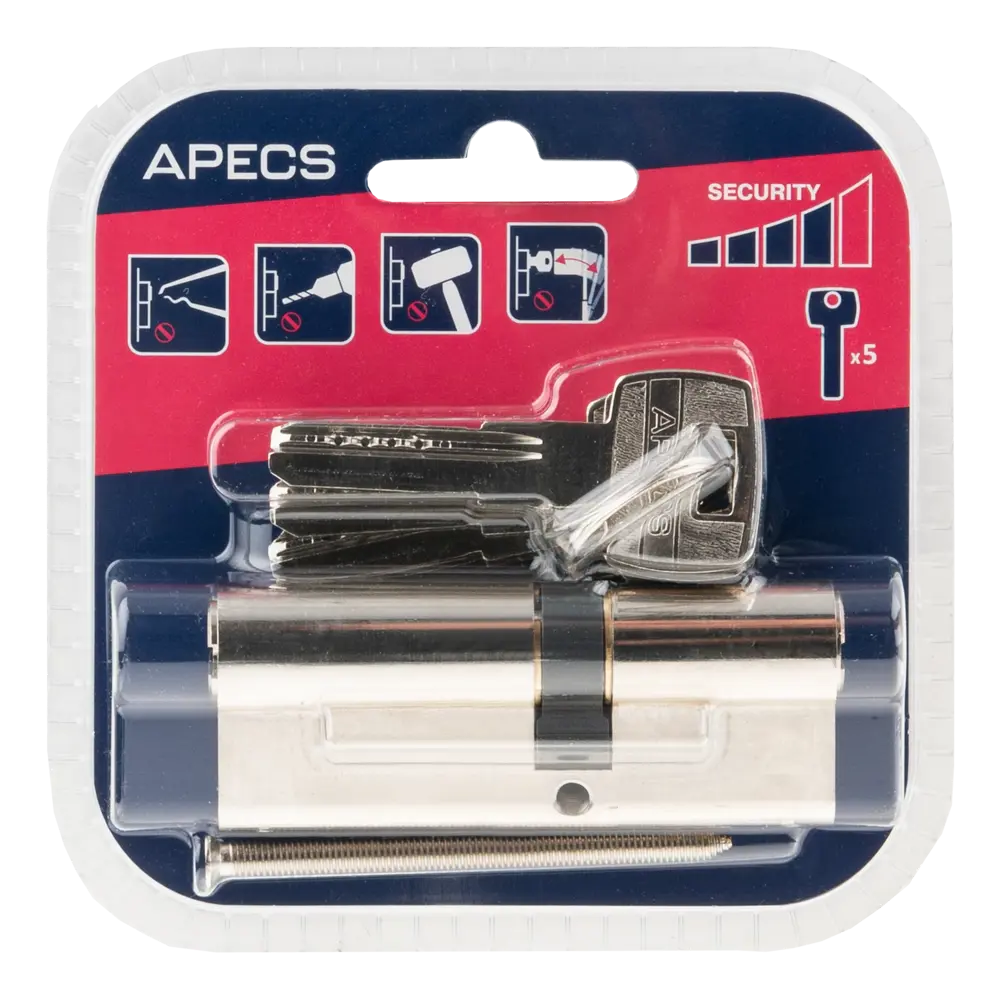 Цилиндровый механизм Apecs LM-80 с латунным корпусом под никель 84168113 SM STLM-0046699 - Вид №2