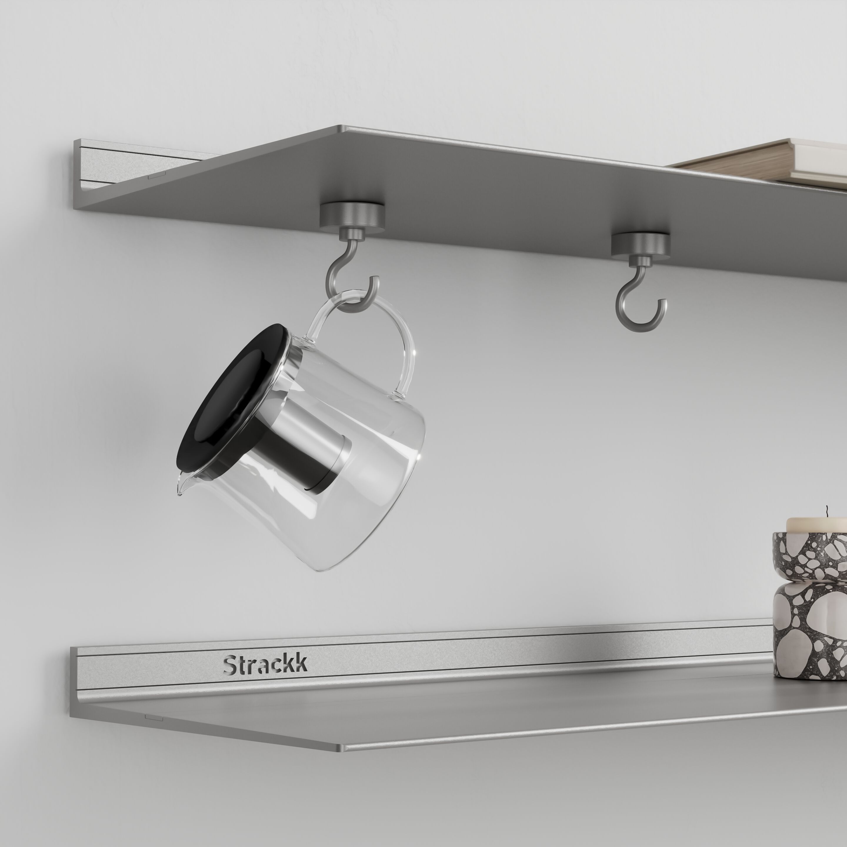 Алюминиевые полки крючки Strackk WALL SHELF WITH MAGNET HOOKS ARCH-00045633 - Вид №9