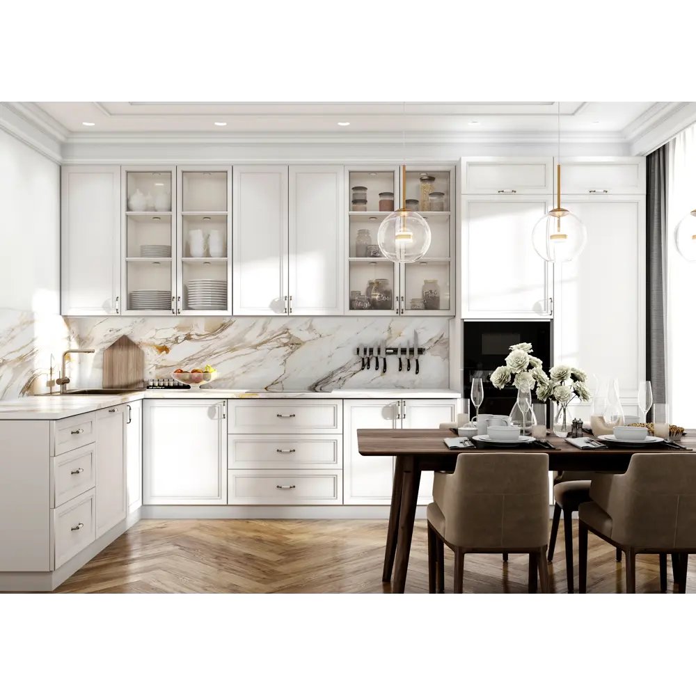 Фасад-витрина кухонного шкафа Реш 39.7x102.1 см Delinia ID МДФ цвет белый STLM-2100924 - Вид №5