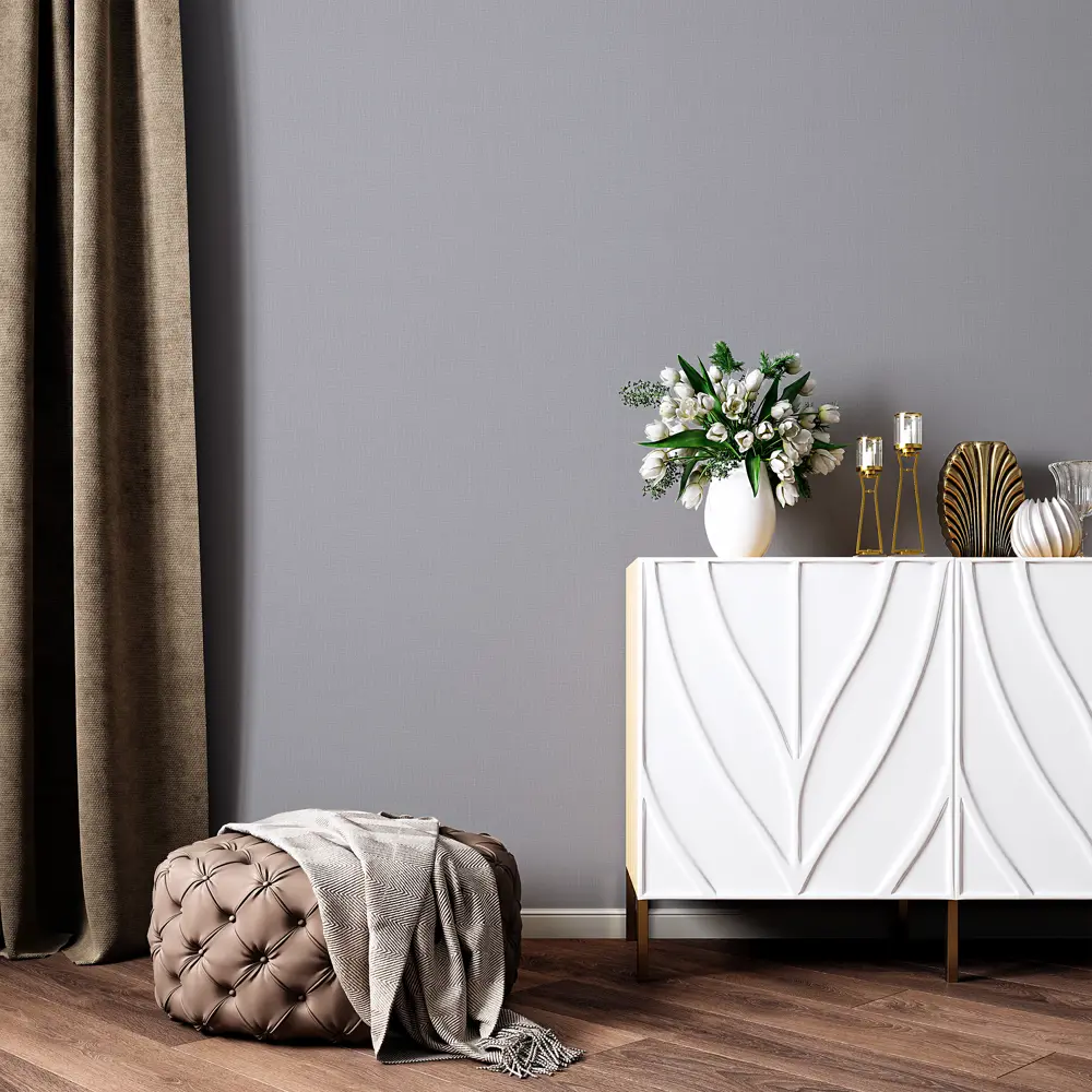 Обои флизелиновые Palitra Simple Batist серые 1.06 м SP72617-42 89444498 STLM-2111014 - Вид №4