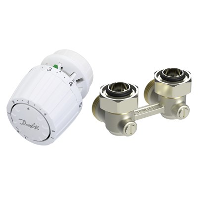 Danfoss Комплект RLV-KB/RTR 7090 для радиаторов с нижним подключением RLV-KB 20 + RTR 7090, 3/4 Угловой 013G7225 