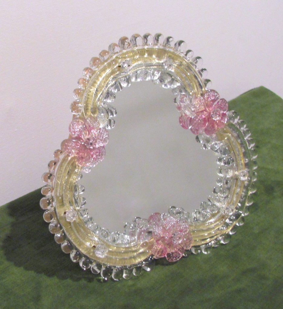 1647 ORIGINALMURANOGLASS Настольное Венецианское Зеркало Царь Давид - Цветы - Муранское стекло  см  - Вид №1