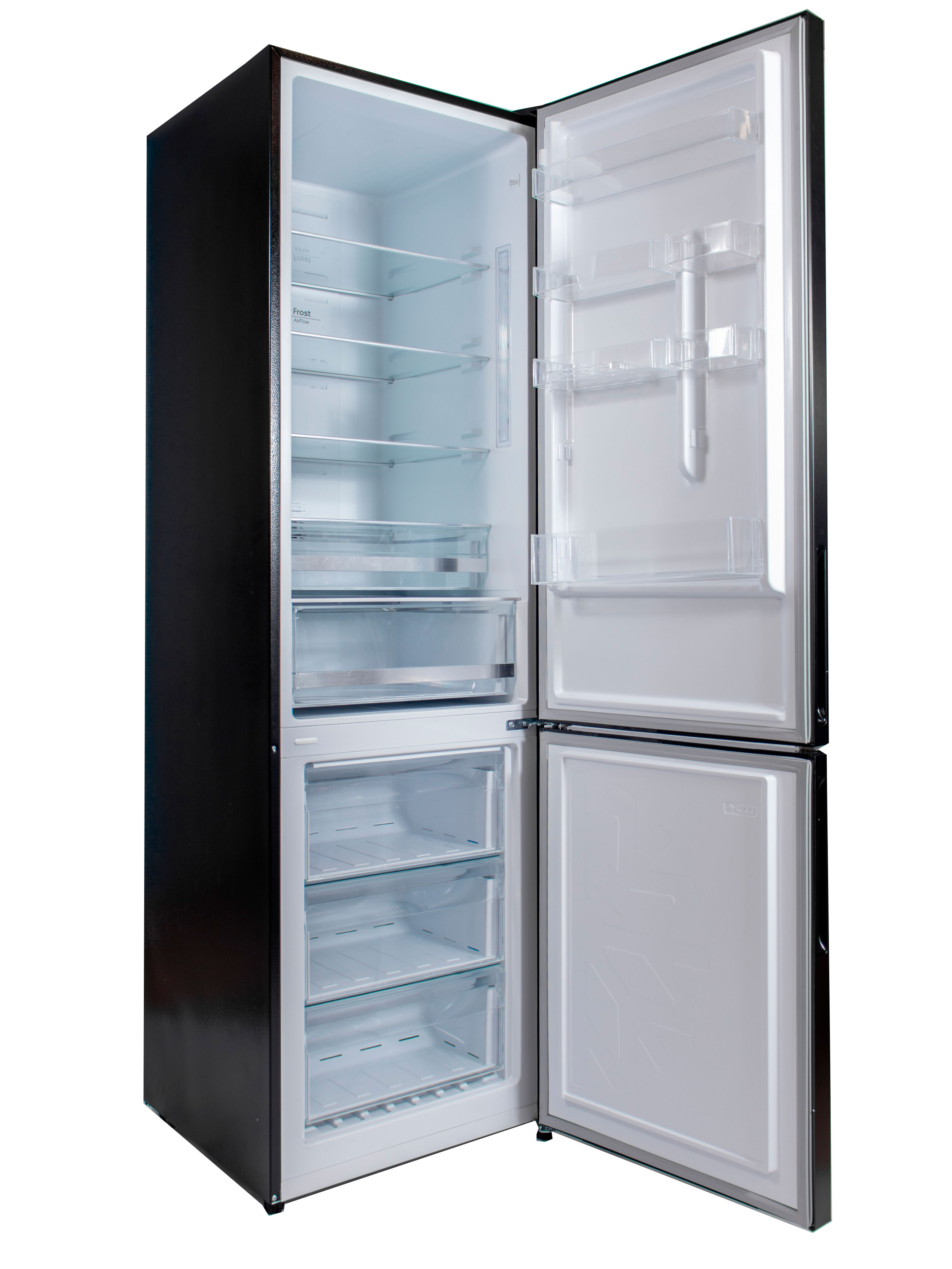 9141912 Холодильник с морозильником   HOLBERG HRB 2001NDX черный STDN-0009192