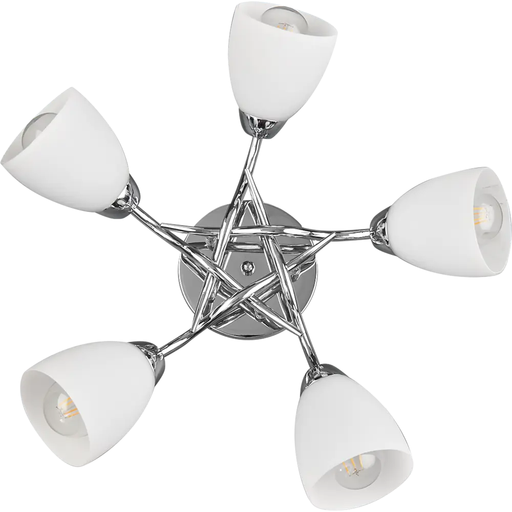 Люстра потолочная JLIGHT TINA 5 ламп 24 м², цвет хром 84534220 STLM-2178443  - Вид №1