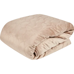 Покрывало Овалы 220x240 см, велюр, цвет крем