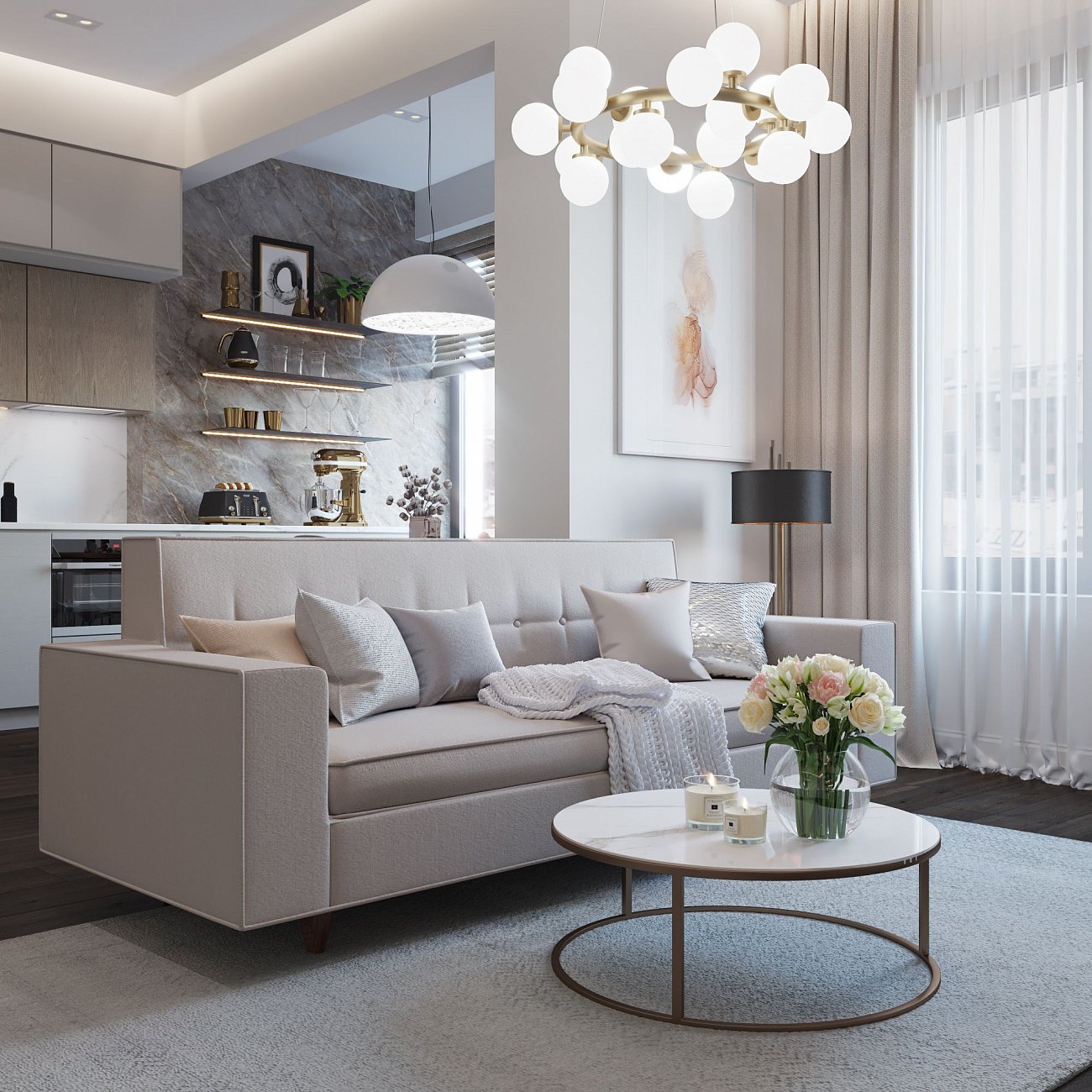 Подвесная люстра Ideal Lux Copernico SP12 Bianco IDEAL LUX ДИЗАЙНЕРСКИЕ, COPERNICO 312796 Белый  - Вид №1