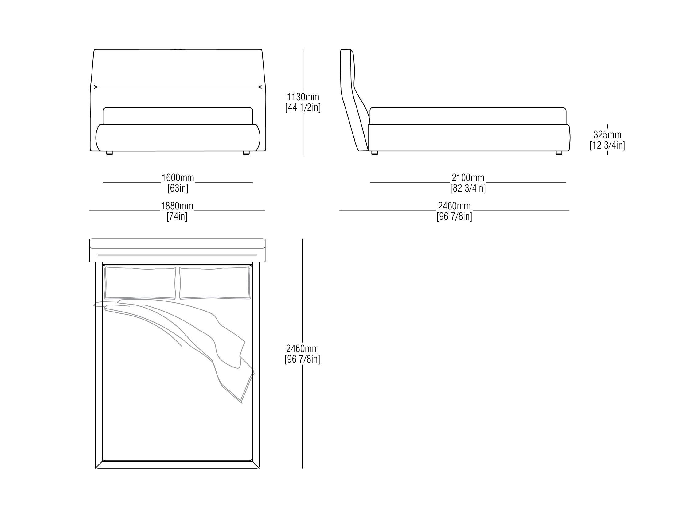 Двуспальная кровать-контейнер с мягким изголовьем MisuraEmme COSY ARCH-00040461 - Вид №5