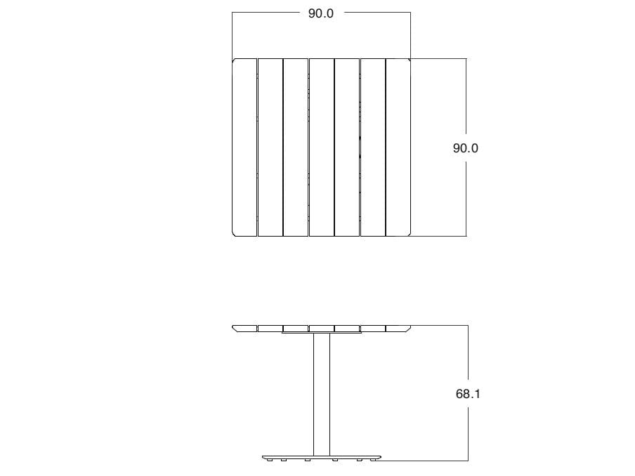 Квадратный стол из тикового дерева TRIBÙ T-Table ARCH-00022346 - Вид №5