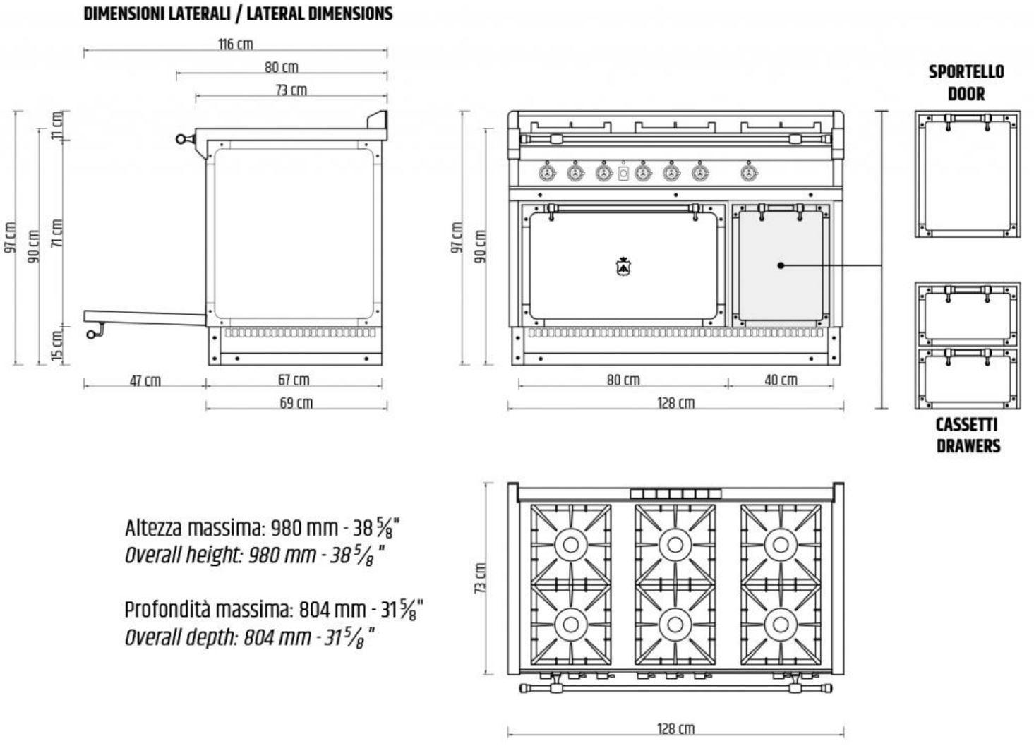 Officine Gullo Профессиональная отдельно стоящая стальная кухня P70 sun-id-1347702 - Вид №1