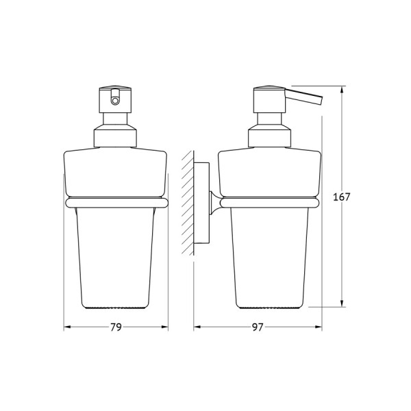 Держатель с прозрачным дозатором 250 мл Ellux ELEGANCE ELE 006-C03 sun-id-561299 - Вид №2