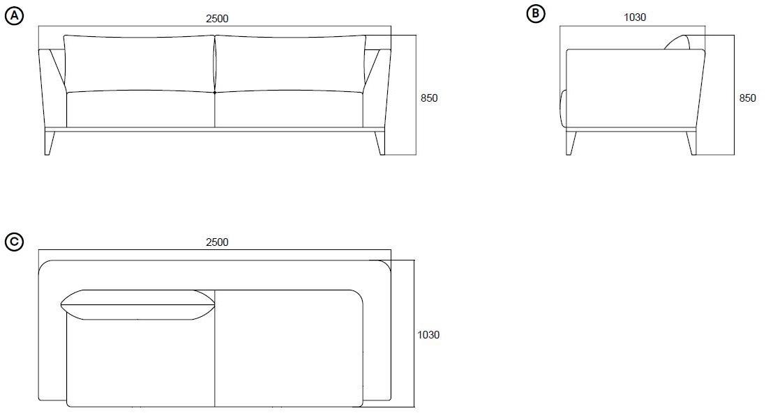 Enza Home 3-х местный тканевый диван Gravity plus sun-id-1468094 - Вид №8