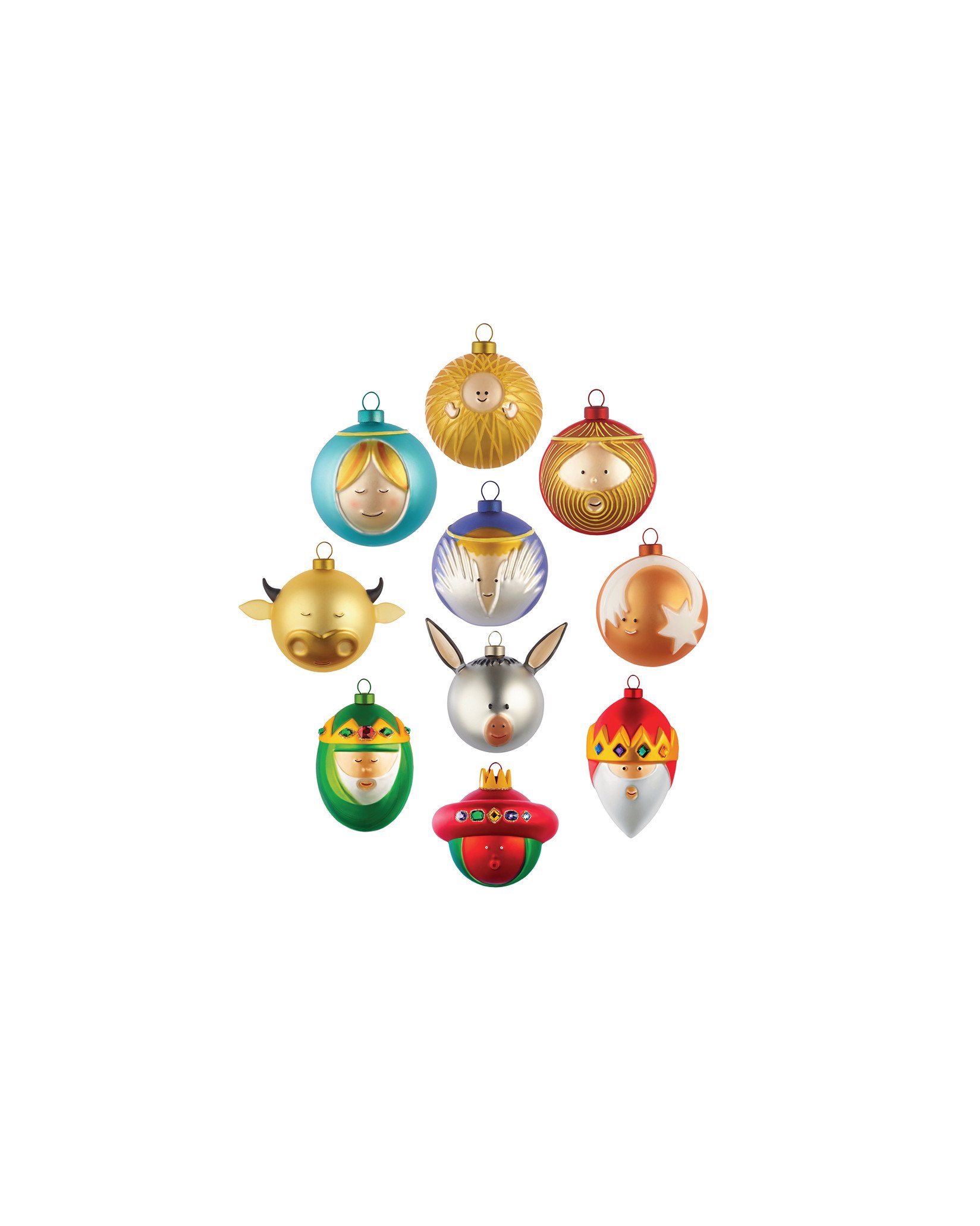 Набор из 10 елочных шаров Alessi Le Palle Nativity AMJ13S10 - Вид №1