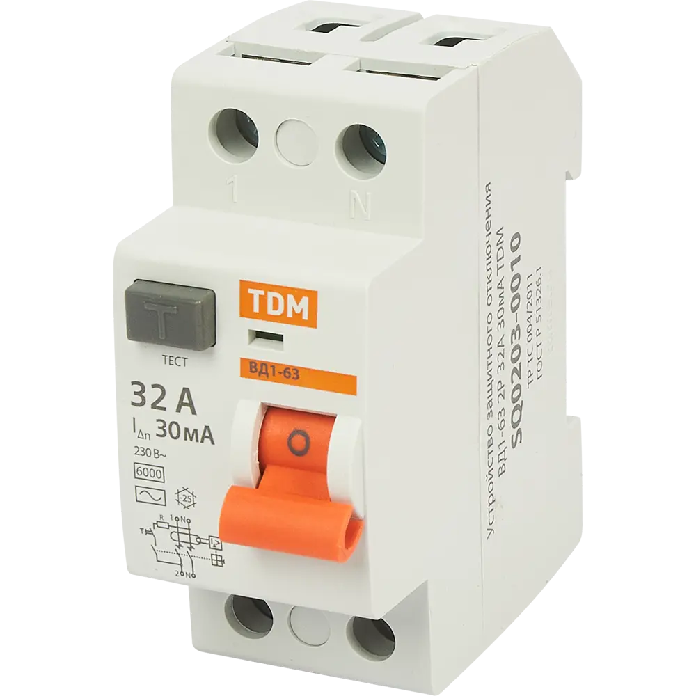 УЗО TDM Electric ВД1-63 — защита от перепадов напряжения для домашней сети 84399427 STLM-0049211