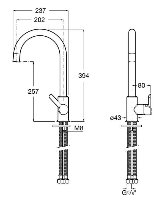 Смеситель для кухни с поворотным изливом Roca MENCIA 5A7409 ARCH-00000005 - Вид №4