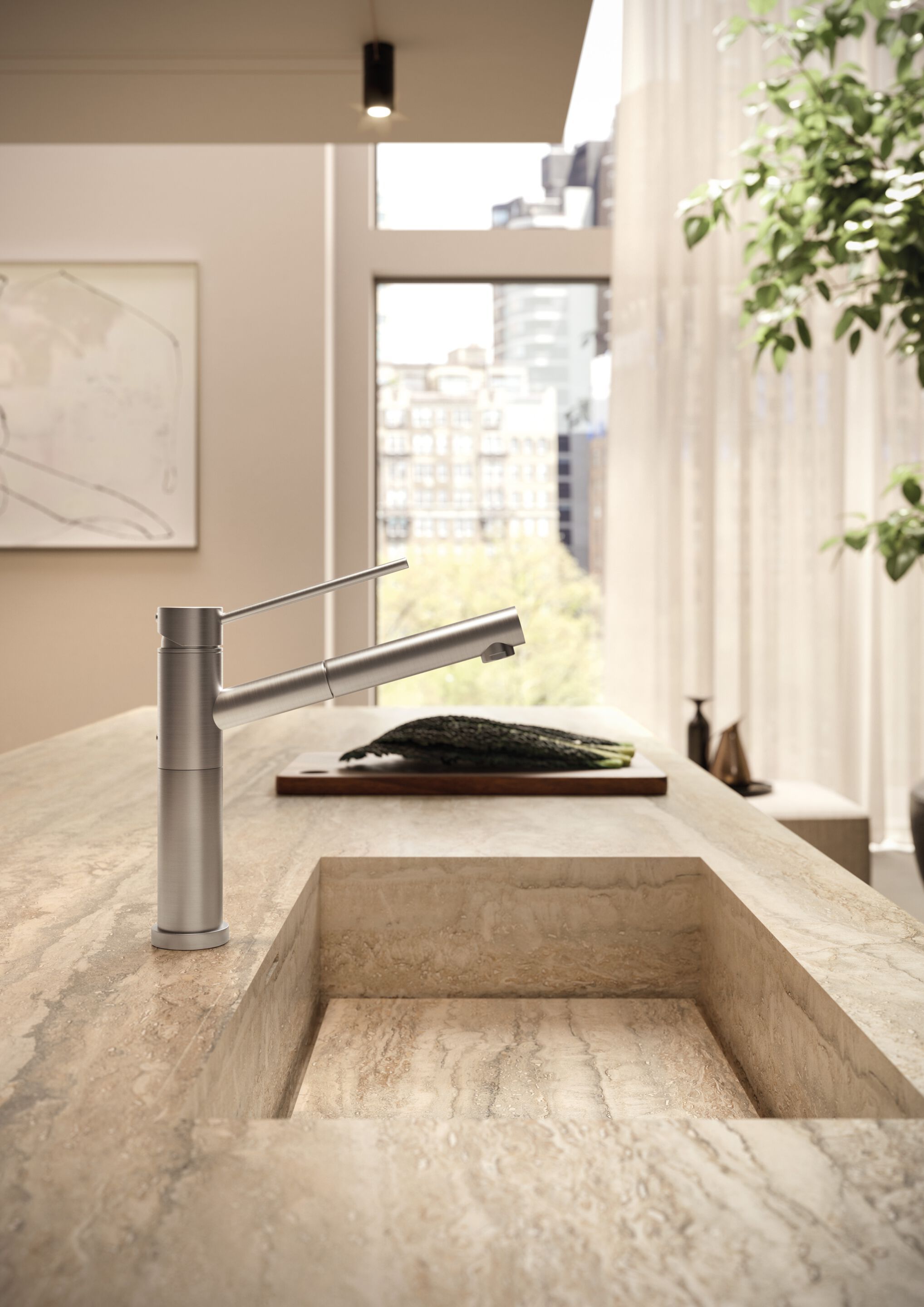 Смеситель для кухни с поворотным изливом и выдвижным ручным душем Newform X-TREND KITCHEN ARCH-00149749 - Вид №1