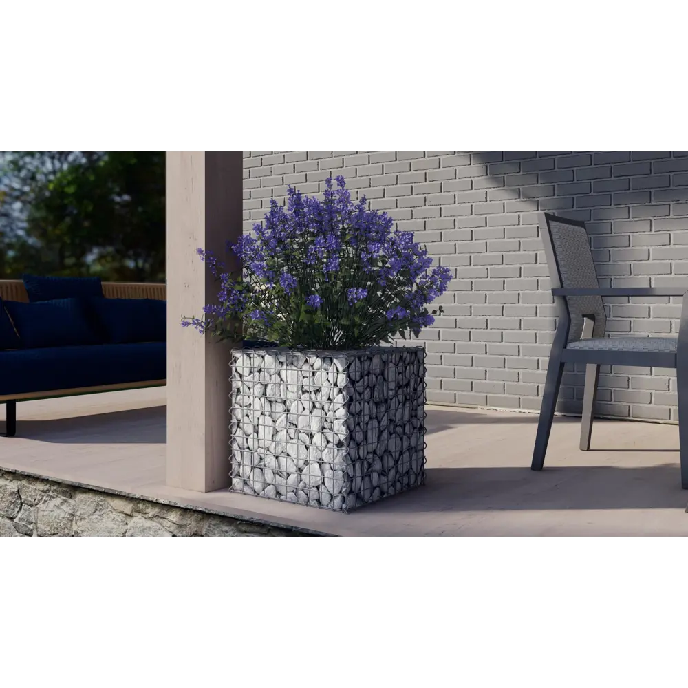 Габион-кашпо 50x50x50 см оцинкованная сталь серый Santreyd STLM-2090029 - Вид №1