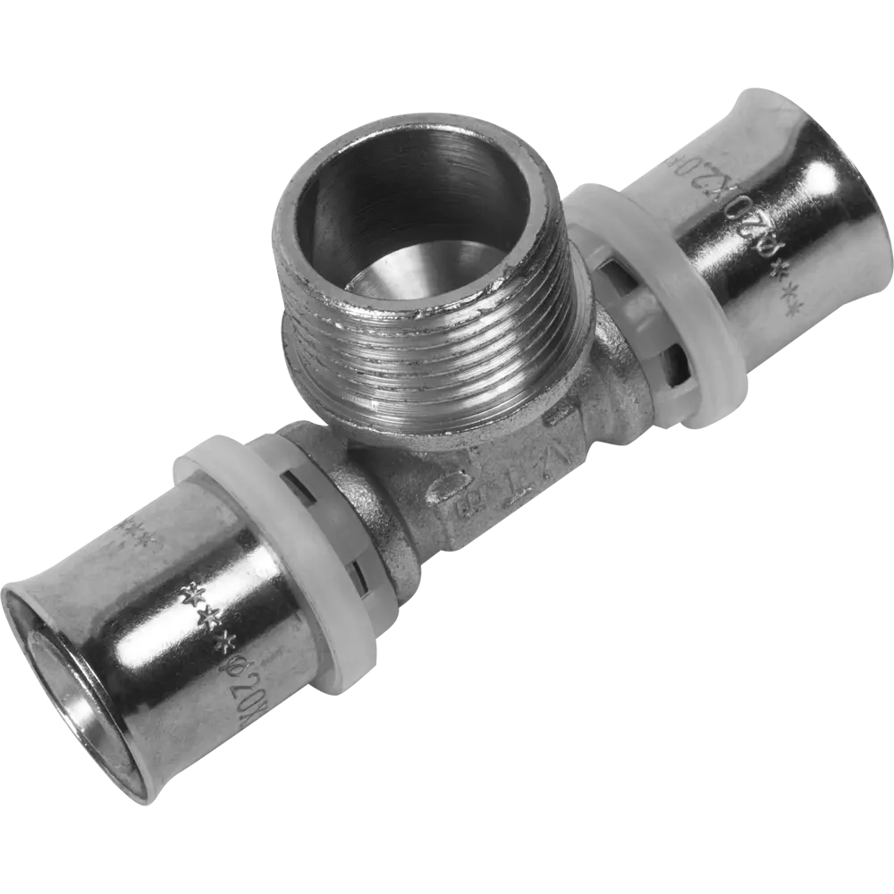 Тройник Valtec 20x3/4"x20 мм с переходом на резьбу для систем водоснабжения 15474575 STLM-0005954