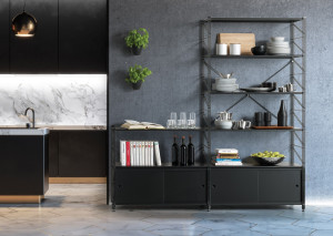 Секционный настенный книжный шкаф