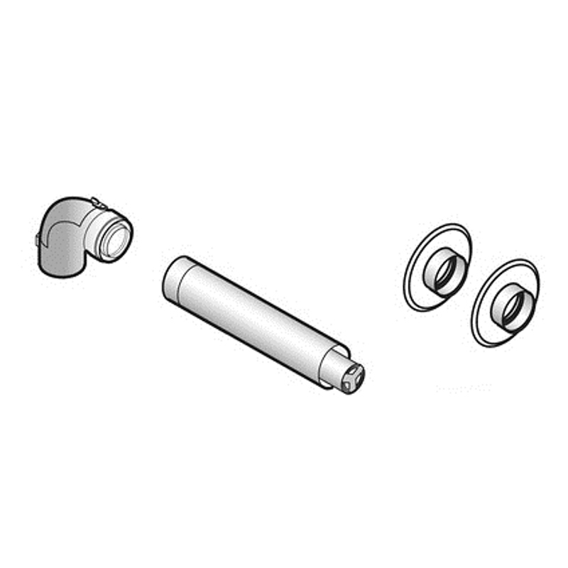 Горизонтальный коаксиальный дымоход De Dietrich 80/125мм 100011365 - Вид №1