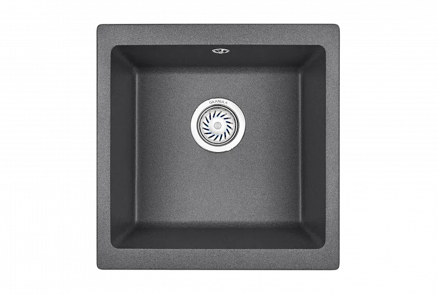4451, ГРАФИТ (ЧЁРНО-СЕРЫЙ), кухонная мойка, кварц