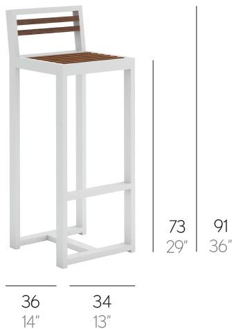 GANDIABLASCO Высокий табурет со спинкой Dna teak sun-id-1426209 - Вид №4