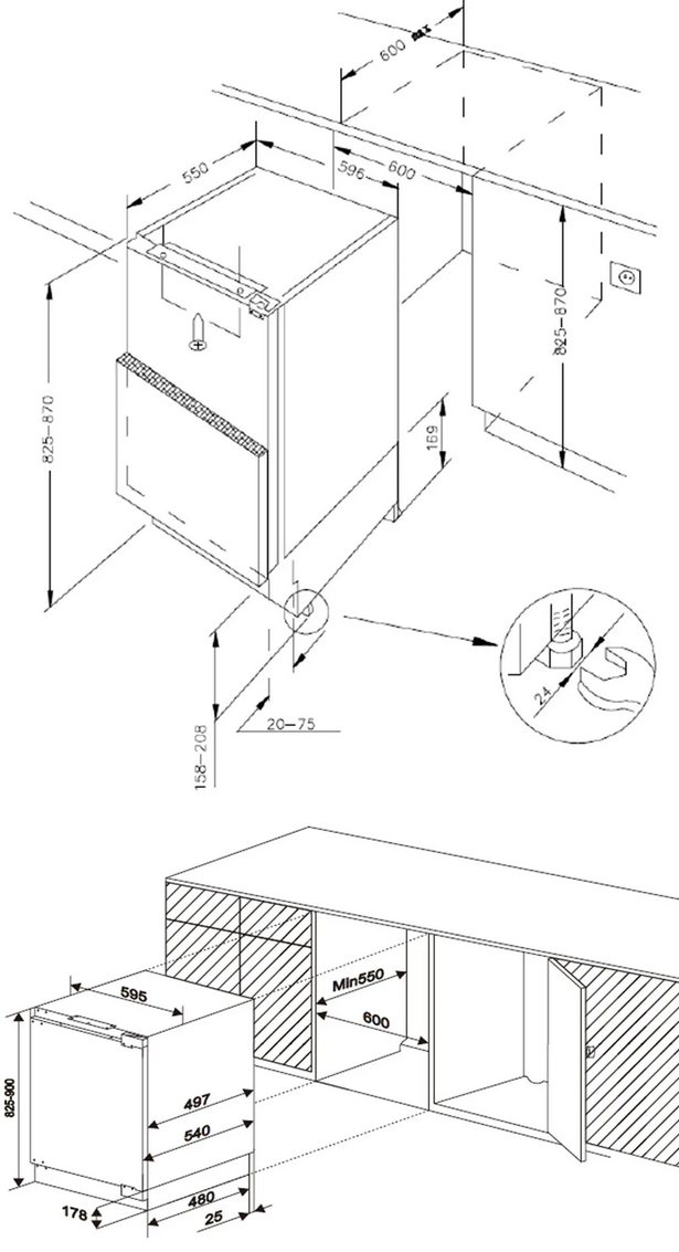 9168739 Встраиваемый холодильник Meferi MBR82 LOW FROST LIGHT STDN-0044474 - Вид №10