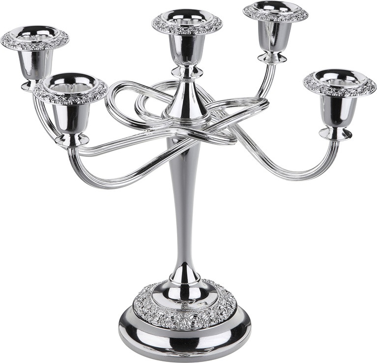 10613131 Queen Anne Канделябр пятирожковый Queen Anne 25см, сталь, посеребрение Сталь нержавеющая с посеребрением 