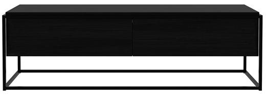 Ethnicraft Низкая тумба под телевизор из дуба с откидными дверцами Monolit 26878/26879 - Вид №5