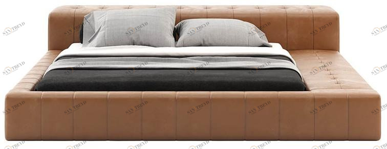 Laskasas Мягкая кожаная кровать с тафтинговым изголовьем sun-id-1511210