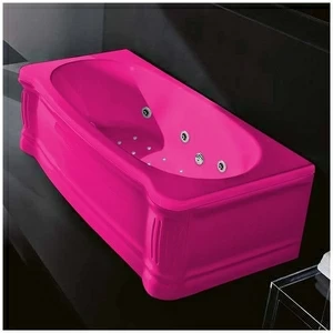 Ванна Gruppo treesse New Classic ATC-V677Q-SX-R розовая с гидромассажем аэромассажем дезинфекцией и дистанционным управлением прямоугольная левая