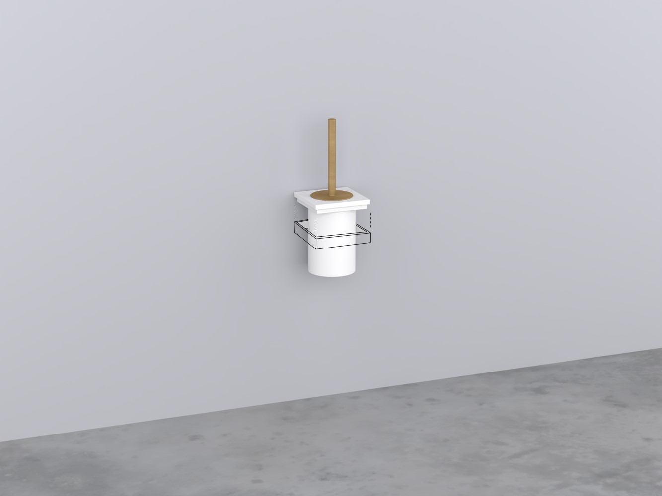 ACPS-BZ Держатель для ершика LivingTec (стакан-подставка белая, рукоятка в отделке) cielo Аксессуары Ceramica Cielo