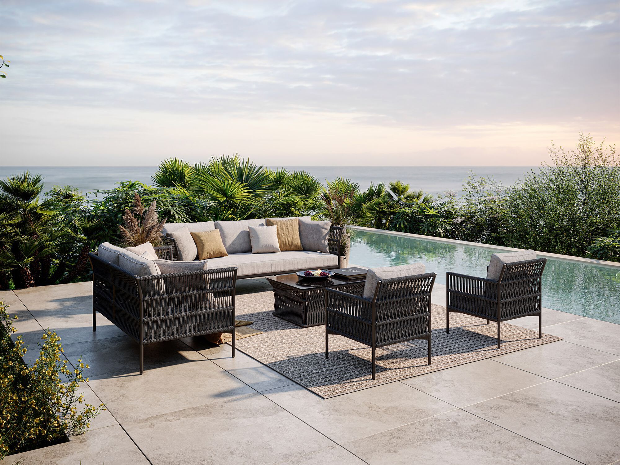 Алюминиевый прямоугольный журнальный столик Walters Longshore ARCH-00001254 - Вид №1