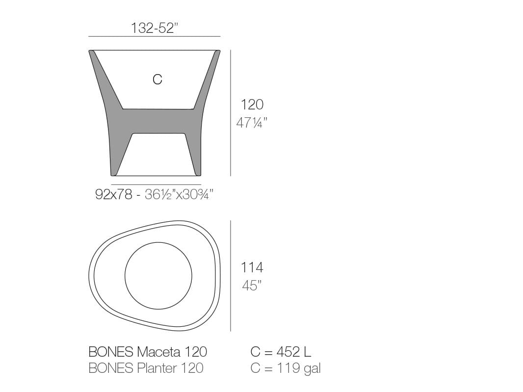 Садовый горшок из смолы Vondom Bones ARCH-00127345 - Вид №12