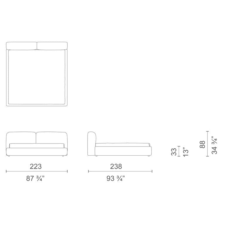 Съемная мягкая кровать из ткани или кожи CAPPELLINI OBLONG PLUS BED ARCH-00142286 - Вид №1