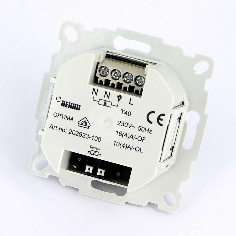 Термостат Optima с цифровым дисплеем многофункциональный программируемый с датчиком температуры REHAU 10 А 202923 - Вид №2