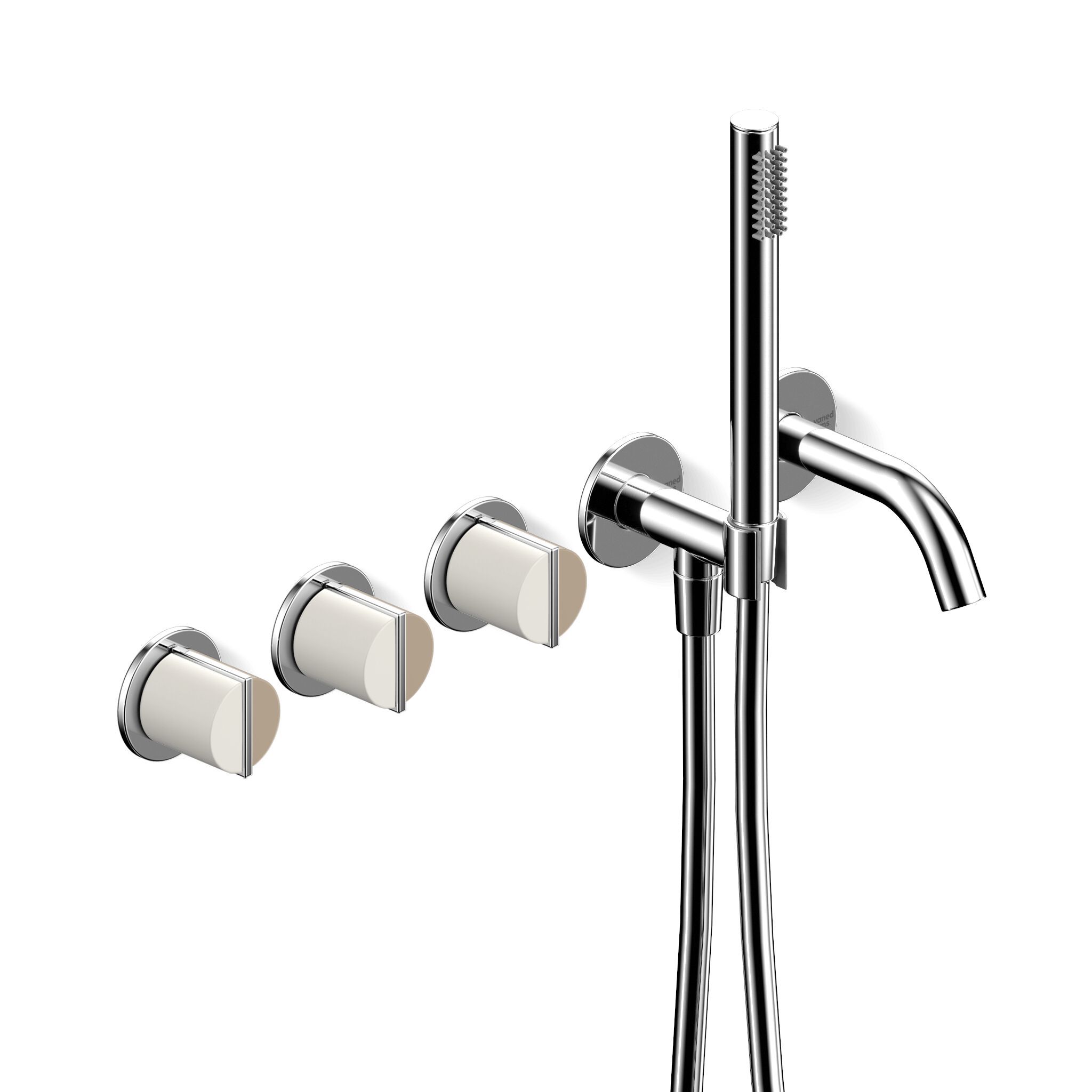 Настенный набор для ванны с 5 отверстиями и ручным душем Varied Forms Macaron ARCH-00113185 - Вид №10