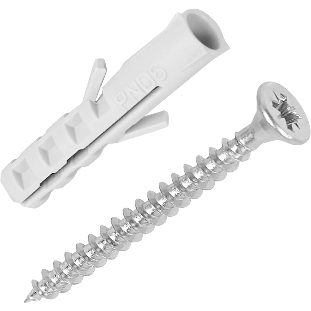 Дюбель нейлоновый Standers PND 6×30 мм с шурупами для бетона и кирпича 83387760 STLM-0040713